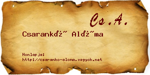 Csarankó Alóma névjegykártya